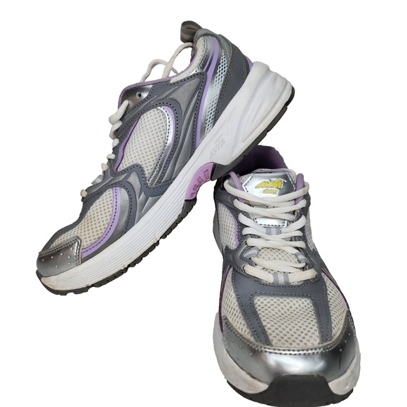 Avia Shoes - Avia Women 8.5 Athletic Sneakers 5000 Silver Purple White WMAV43GX002L Workout